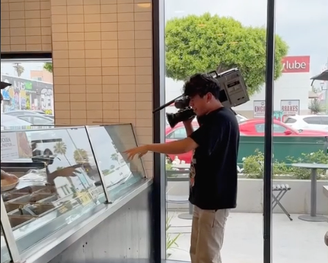 Image of person filming their Chipotle Order being made